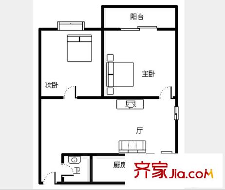 首秀 2室 戶型圖