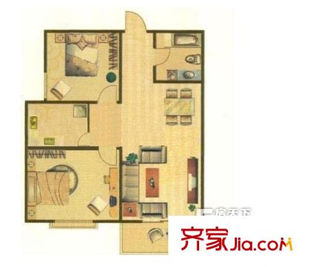 秦地雅仕戶型圖戶型圖 1室2廳