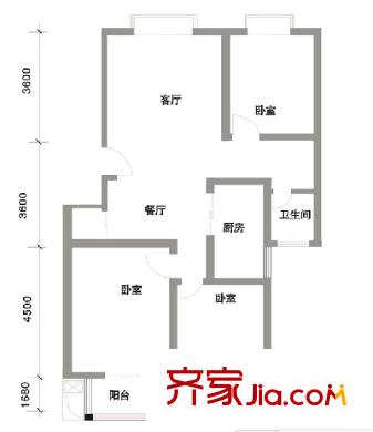 西長安街長樂小區(qū)戶型圖長樂小區(qū) 3室 戶型圖 3室2廳1衛(wèi)1廚