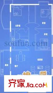 銀河華庭戶型圖3室2廳2衛(wèi)1廚