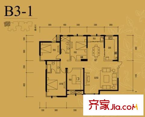 小悉尼家園 戶(hù)型圖 4室2廳2衛(wèi)