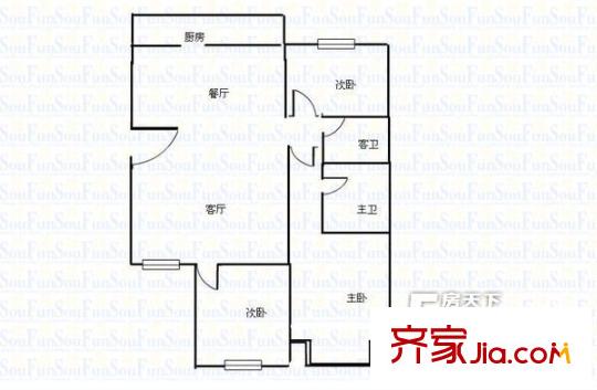 西勘新苑戶型圖 西堪新苑 3室 戶型圖 3室2廳1衛(wèi)1廚