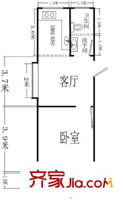 景龍池新居 1室 戶型圖