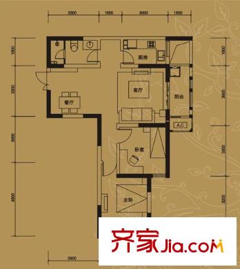小悉尼家園 戶型圖 2室2廳1衛(wèi)