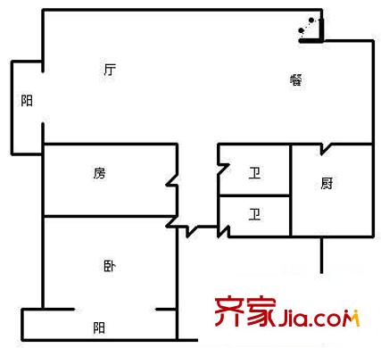 航天小區(qū) 3室 戶型圖