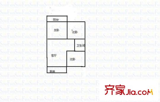航天小區(qū) 3室 戶型圖
