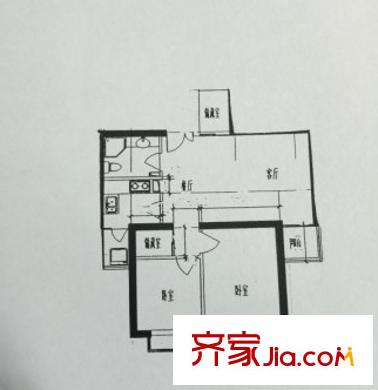 咸寧花園 2室 戶型圖
