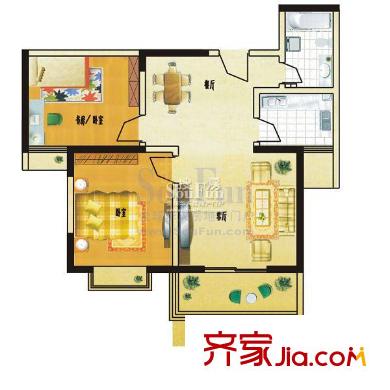 陽光家園戶型圖戶型圖 2室2廳1衛(wèi)1廚