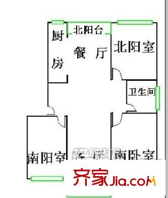 西勘新苑戶型圖西堪新苑  3室 戶型圖 3室2廳1衛(wèi)1廚