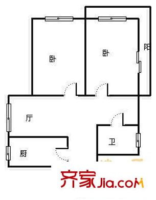 西勘新苑戶型圖 西堪新苑 2室  戶型圖 2室2廳1衛(wèi)1廚