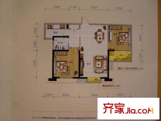 西安朝陽小區(qū) 2室 戶型圖