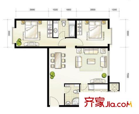 西安朝陽小區(qū)戶型圖2221 