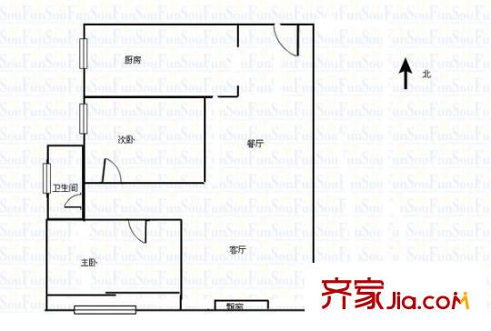 沁水源 2室 戶型圖