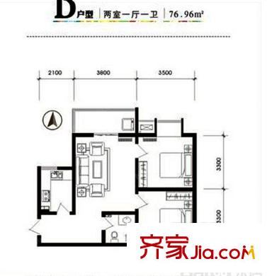 陽(yáng)光新地 2室 戶型圖