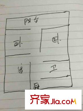 朱雀門建行家屬院 2室 戶型圖