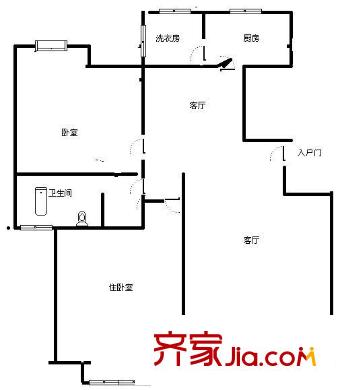 朱雀門建行家屬院 2室 戶型圖