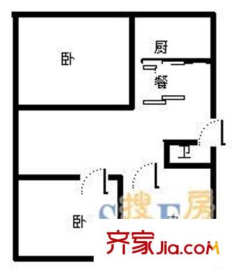 航天小區(qū) 3室 戶型圖