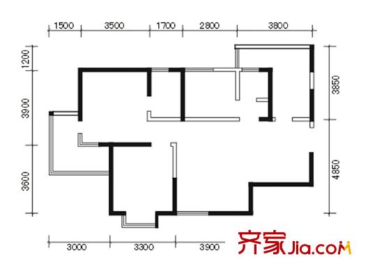 太和公園人家戶型圖108.57平方米戶型圖 3室2廳2衛(wèi)1廚