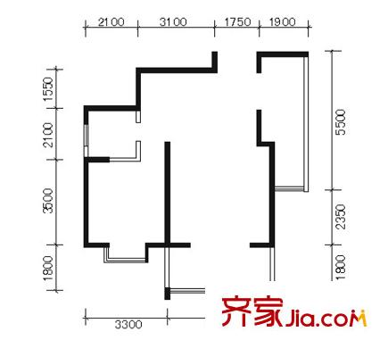 太和公園人家戶型圖82.72平方米戶型圖 1室2廳1衛(wèi)1廚