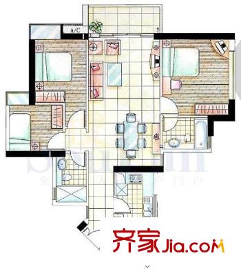 西安朝陽小區(qū)戶型圖3221 