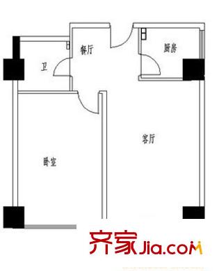 怡和國際戶型圖5 1室1廳1衛(wèi)1廚