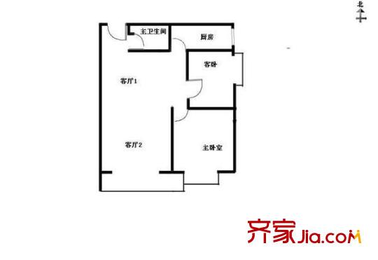 紡織城國稅局家屬院 2室 戶型圖