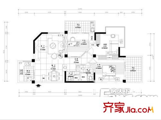 電機廠家屬院 3室 戶型圖