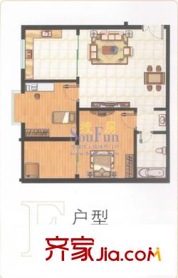 中菲香檳城戶型圖E戶型 2室1廳1衛(wèi)1廚