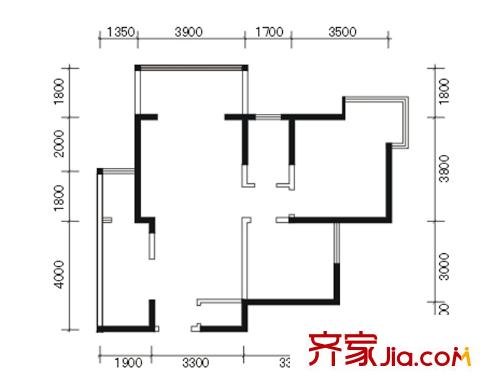 太和公園人家戶型圖93.38平方米戶型圖 2室2廳1衛(wèi)1廚
