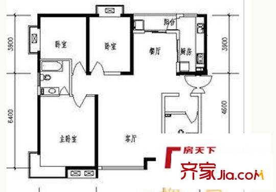 204研究所家屬院戶型圖204所家屬院 3室 戶型圖 3室2廳1衛(wèi)1廚