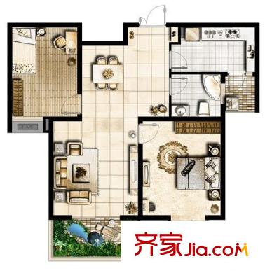 黃河小區(qū) 2室 戶型圖