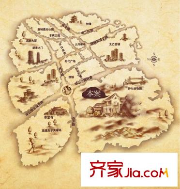 云中漫步油畫地圖