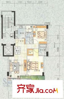 長安新市 1室 戶型圖