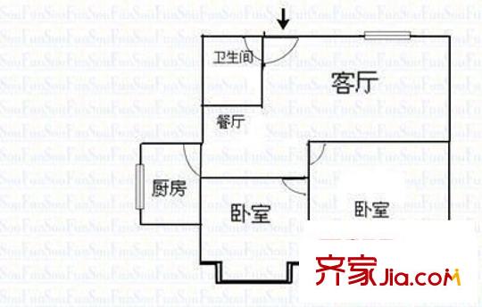 中建世紀(jì)領(lǐng)域 2室 戶型圖