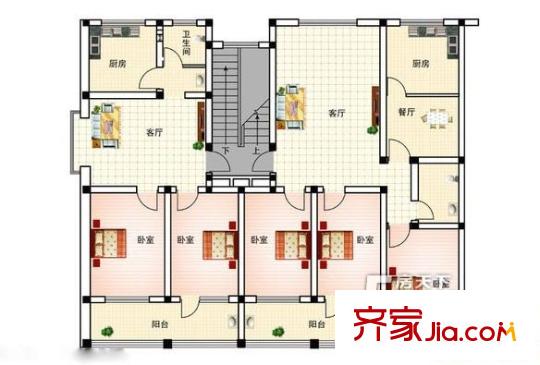 沁園花都 5室 戶型圖