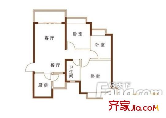 長泰金帝 3室 戶型圖