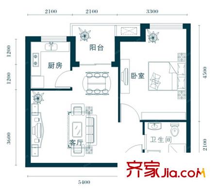 長泰金帝 1室 戶型圖