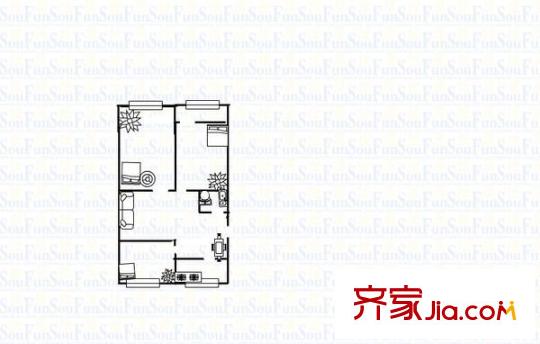 工商干部新村 3室 戶型圖