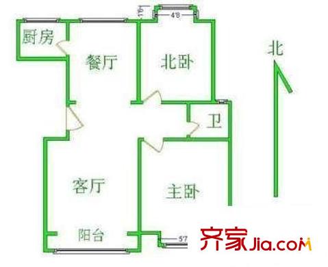 工商干部新村 3室 戶型圖