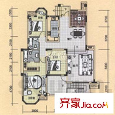 藍(lán)溪都市花園 3室 戶型圖