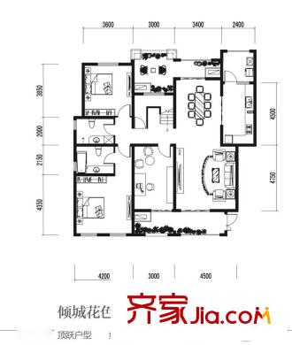  龍湖香醍國(guó)際社區(qū)配套公寓 3室 戶(hù)型圖