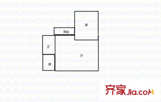 城市星鉆 1室 戶型圖