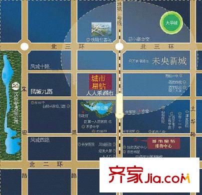 城市星鉆交通圖區(qū)位圖