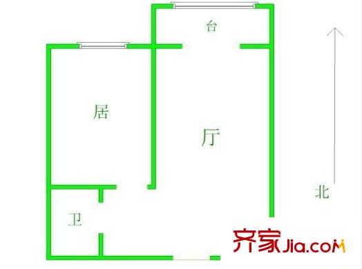 外貿(mào)家屬院 1室 戶型圖