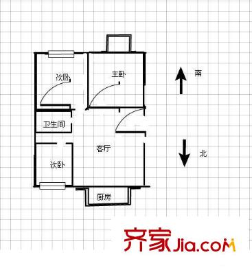 工商干部新村 3室 戶型圖