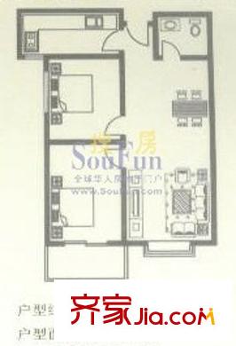 一品南山戶型圖戶型圖 2室2廳1衛(wèi)1廚