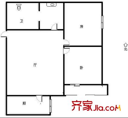 明德廣廈 2室 戶型圖