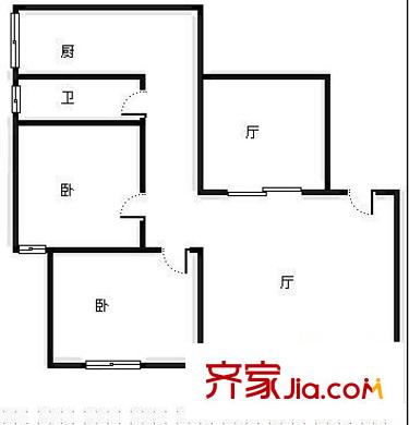 明德廣廈 戶型圖 2室2廳1衛(wèi)