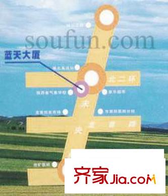 藍(lán)天大廈交通圖