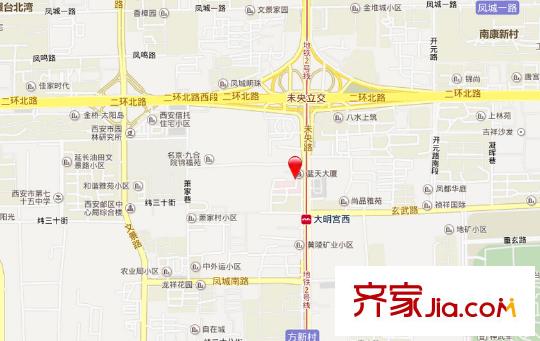 藍(lán)天大廈交通圖 